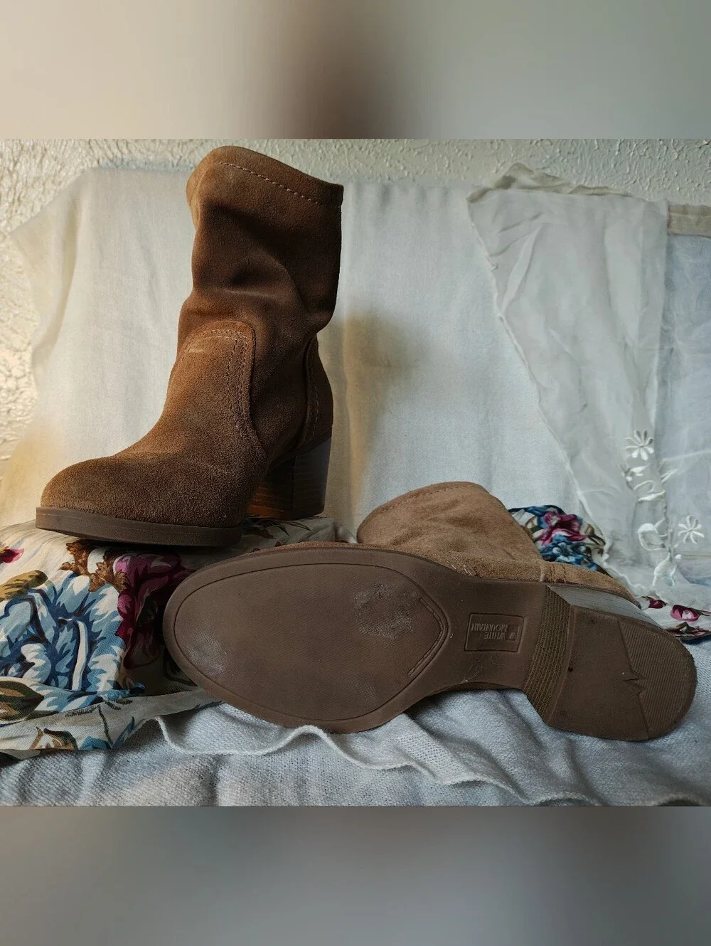 Suede Tan Leather Boots